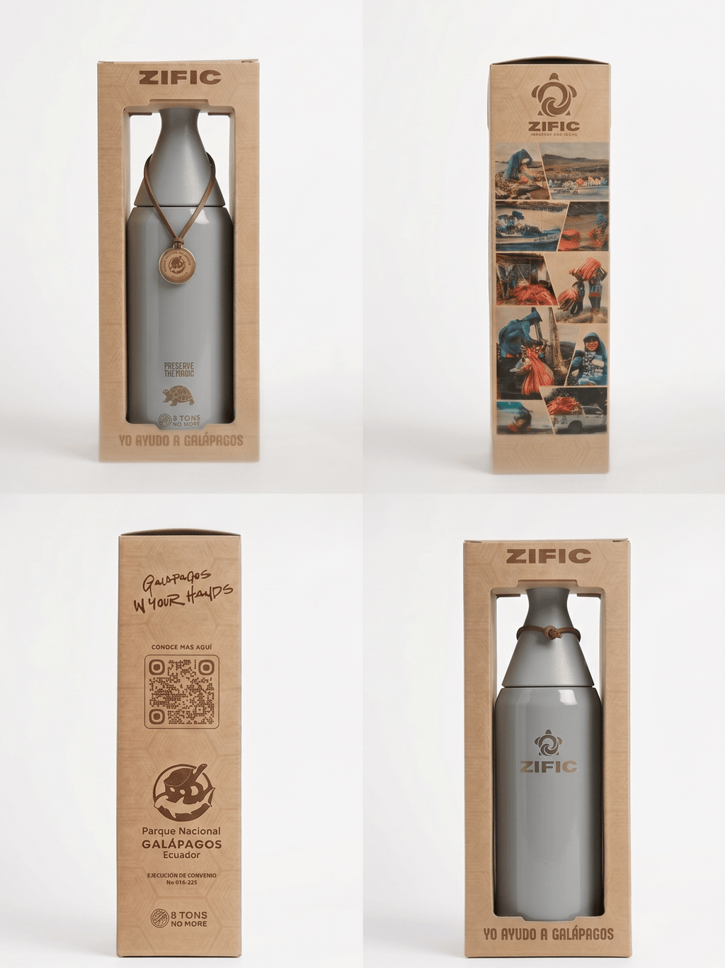 BOTELLA DE AGUA SLIM 34 OZ - GRIS