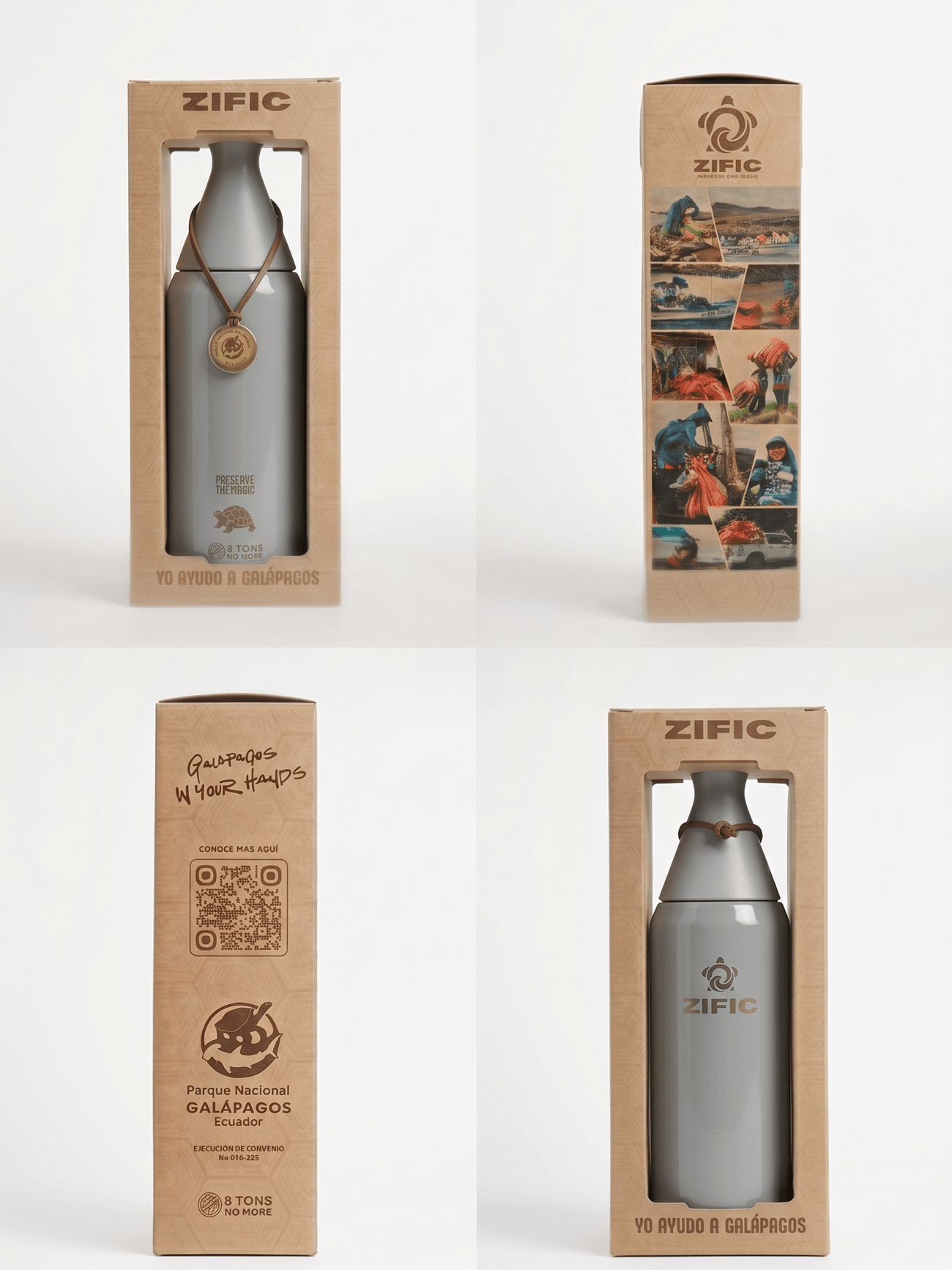 BOTELLA DE AGUA SLIM 34 OZ - GRIS